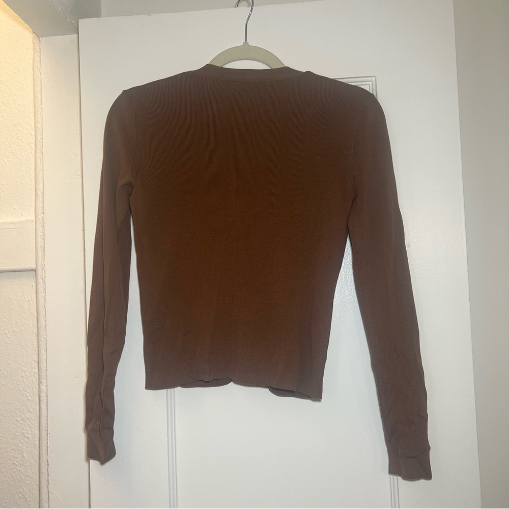 Brandy Melville brown thin cardigan sweater - Picture 2 of 9